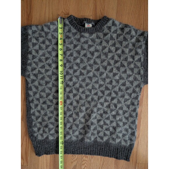 Vintage Hekla Sweater Mens L Icelandic Wool Geometric Crewneck Pullover Akureyri - Picture 8 of 8